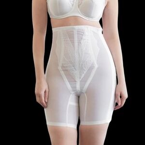 Rago Girdle Shaper High Waist Thigh Long Leg Power Mesh Hourglass Side Zipper